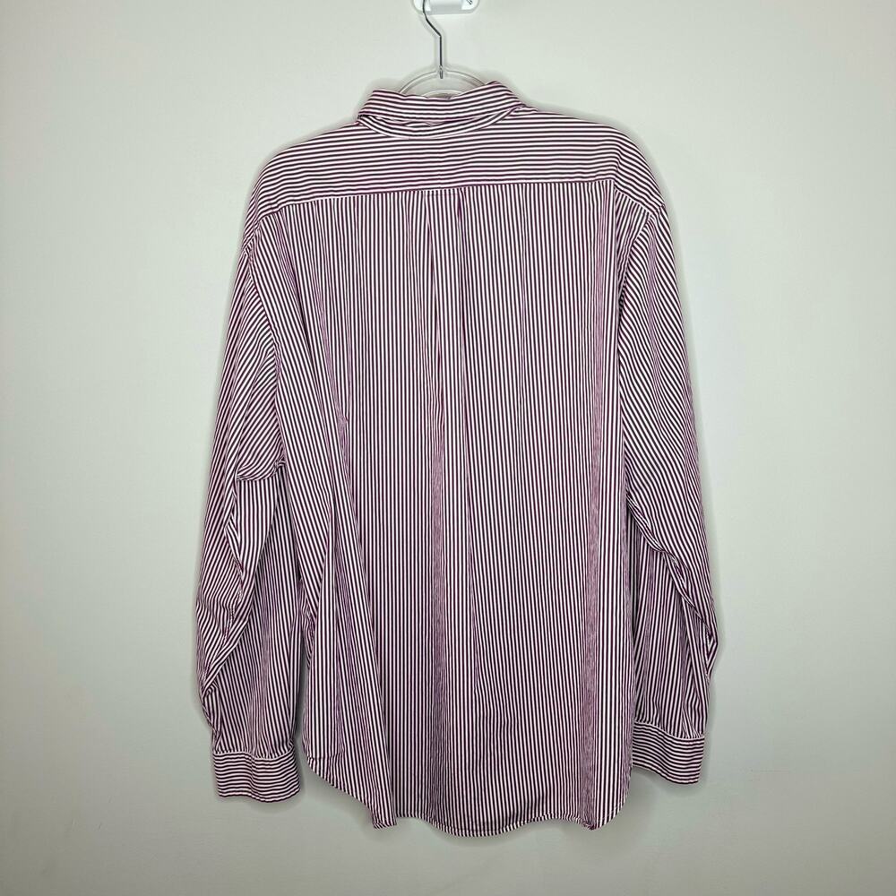 Ralph Lauren Men's XXL Classic Purple/White Stripe Long Sleeve Button Down Shirt - Picture 4 of 5